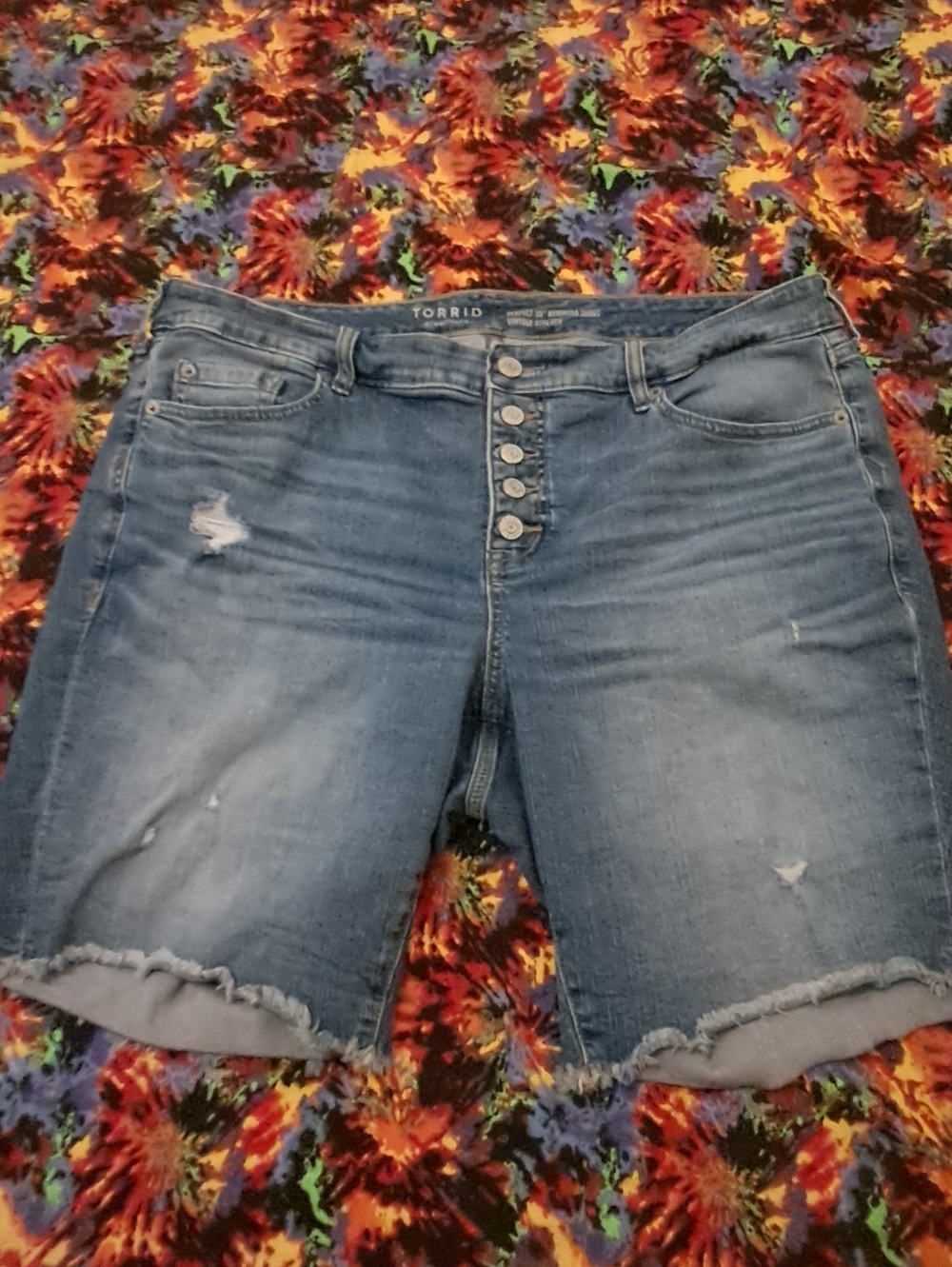 Torrid Stretchy Denim Bermuda Shorts